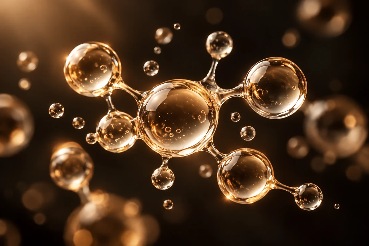 Representación científica editorial de la composición lipídica del aceite