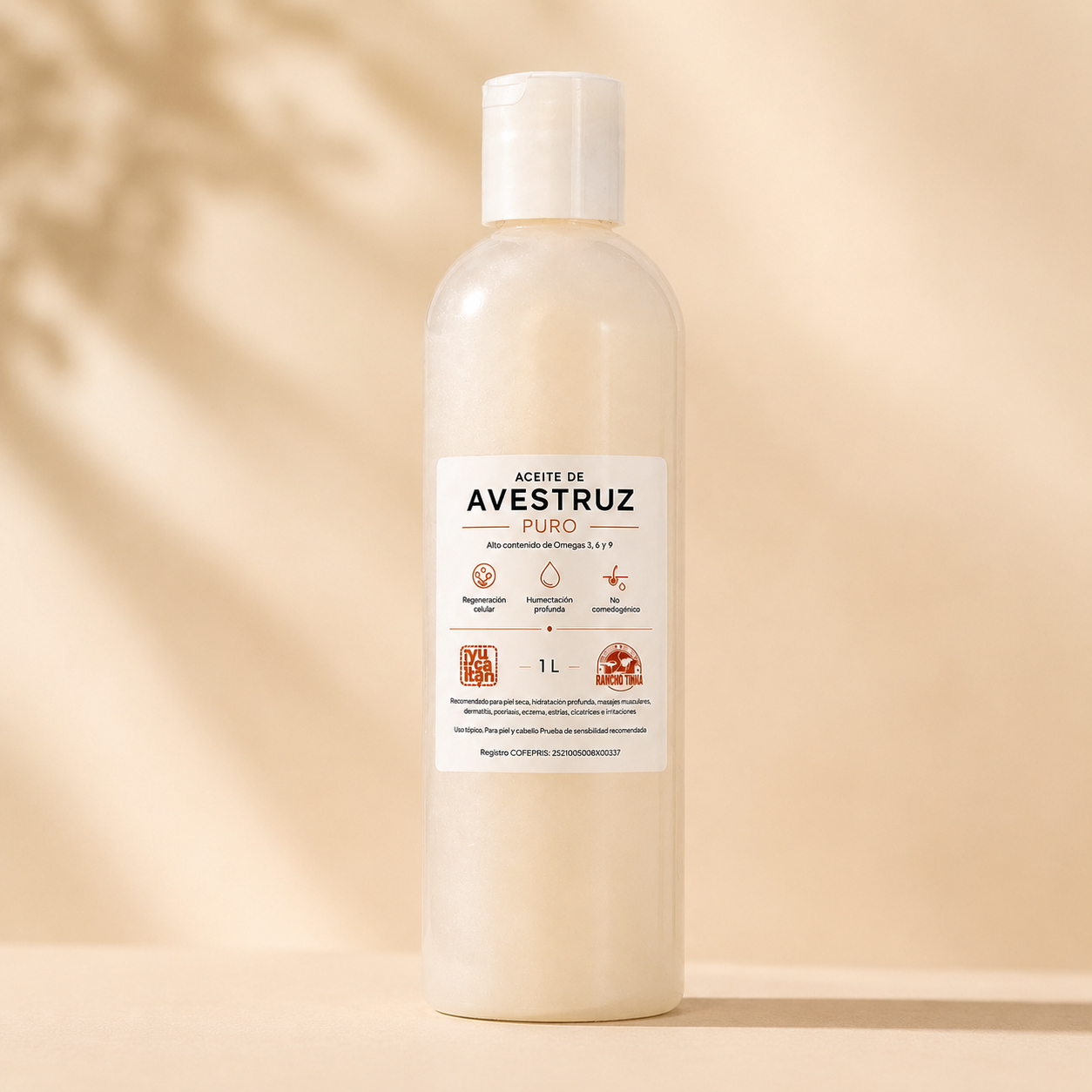 Aceite de avestruz puro en presentación de 1 litro